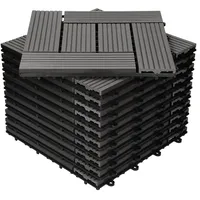 ECD Germany WPC Terrassenfliesen 30x30cm 33er Spar Set Anthrazit