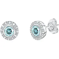 VIVANCE Ohrstecker VIVANCE Silber rhodiniert Blau Weißtopas 925 1