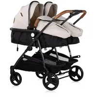 Chipolino Geschwisterkinderwagen Duo Smart klappbar umbaubar verstellbar Fußsack creme