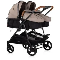 Chipolino Geschwisterkinderwagen Duo Smart klappbar umbaubar verstellbar Fußsack braun