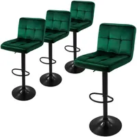 ML-Design Barhocker 4er Set Bezug aus Samt Grün mit