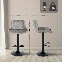 CLP Barhocker Kasson grau/Samt