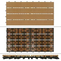 ECD Germany WPC Terrassenfliesen 60x30 cm 12Er Spar Set