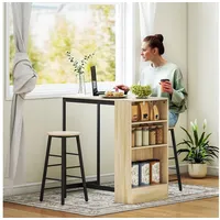 Homcom Bartisch Set Bartisch mit Barhocker-Set Küchentresen mit 2