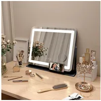 Homcom Schminkspiegel mit Beleuchtung, LED Kosmetikspiegel mit 3 Lichtfarben,