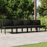 VidaXL Gartensofa 4-Sitzer mit Kissen Aluminium Anthrazit