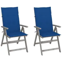 VidaXL Verstellbare Gartenstühle 2 Stk. mit Auflagen Massivholz Akazie
