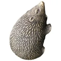 Bronzeskulpturen Unbekannt Bronzefigur Kleiner Igel Stacheligel Wildtier Skulptur Gartendekoration