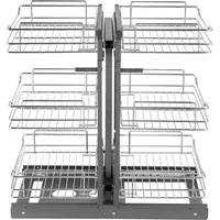 Vevor Küchenschrank Organizer mit 3 Ebenen Ausziehbar Chrom Blindecken