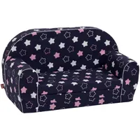 Knorrtoys Kindersofa Star 90 x 40 cm Baumwolle blau-pink