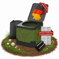 Coemo Faltbare Campingtoilette mit Deckel, tragbare Reisetoilette für Erwachsene,
