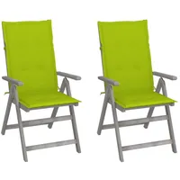 VidaXL Verstellbare Gartenstühle 2 Stk. mit Auflagen Massivholz Akazie