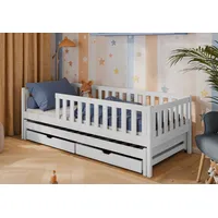 Kids Collective Kinderbett mit Ausziehbett zwei Schubladen, Rausfallschutz und