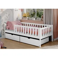 Kids Collective Kinderbett 90x200 mit zwei Schubladen, Rausfallschutz und