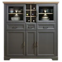 Stella Trading JASMIN Highboard in Artisan Eiche Optik, Graphit