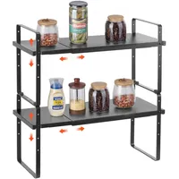 Vevor verstellbares Gewürzregal stehend 2 Etagen großes Fassungsvermögen Küchenregal,