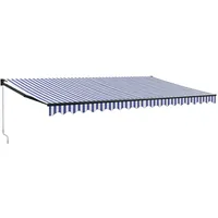 VidaXL Markise Einziehbar Blau und Weiß 5x3 m Stoff