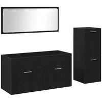 VidaXL Badmöbel-Set 3-tlg. Schwarz Eiche