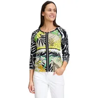 Betty Barclay Shirtjacke mit Rippenstruktur in Grün/Schwarz | Gr.: