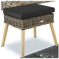 Tectake tectake® Rattan-Fußbank, natürlich nachempfundenes Geflecht mit Aluminiumgestell, höhenverstellbare