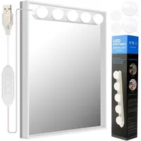 Aifusi Led Spiegelleuchte, Hollywood Stil 5W Birne Dimmbar Schminklicht