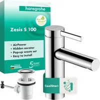 Hansgrohe Zesis S 100 CoolStart mit Zugstangen-Ablaufgarnitur, chrom