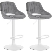 CLP 2er Set Barhocker Milet Mit Samt-Bezug I Drehbarer