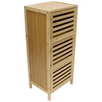 Dekoleidenschaft Beistellschrank Luftig aus Bambus, Natur, 3 Türen, 77