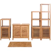 Mendler Badezimmerset HWC-B18, Komplett Badezimmer Badmöbel Badset Badschrank mit