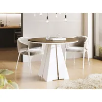 WFL GROUP Runder Esstisch Ø 100 cm braun