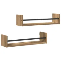 VidaXL Wandregale 2 pcs Eiche handwerklich 60 x 16