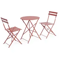 BIZZOTTO Garten-Set Austin Metall, klassisch klappbar, Terrakotta, Stühle und