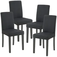 [en.casa] Esszimmerstuhl Hamburg 4er Set Textil Schwarz