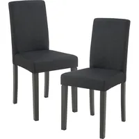 [en.casa] Esszimmerstuhl Hamburg 2er Set Textil Schwarz