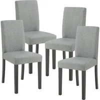 [en.casa] Esszimmerstuhl Hamburg 4er Set Textil Hellgrau