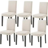 [en.casa] Stühle, Esszimmerstuhl Hamburg 6er Set Textil Beige