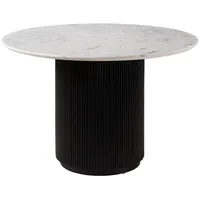 MASSIVMOEBEL24.DE MASSIVMOEBEL24 Esstisch rund Mango 120x120x76 schwarz lackiert /