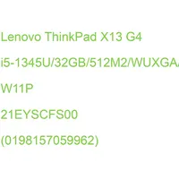 Lenovo X13 G4 i5-1345U/32 GB/512M2/WUXGA/MT/4U/CIR/W11P Keyboard Language: DE Operating