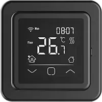 Riberger C16 WiFi Thermostat Fußbodenheizungen digital WLAN, Schwarz, Raumthermostat