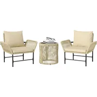 Outsunny Polyrattan Gartenmöbel Set, Outdoor Lounge Balkonmöbel für 2