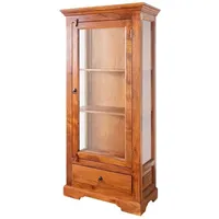 MASSIVMOEBEL24.DE Oxford Vitrine Akazie 72x40x155, Farbe:Hellbraun lackiert, Größe:72x40x155 cm