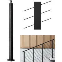 Vevor Kabelgeländerpfosten, 106,7x3x5cm Treppengeländerpfosten mit vorgebohrten 30°-Winkellöchern, Geländerpfosten aus