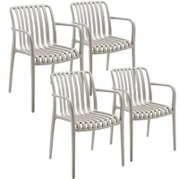 Tectake tectake® Gartenstühle, wetterfest und UV-beständig, rutschfeste Gummischoner, 54,5