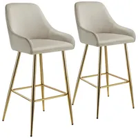 Tectake tectake® Barstuhl, Creme, Gold, Kunststoff, 48.5x108x57 cm, Belastbarkeit