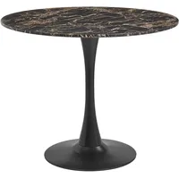 Beliani Esstisch, Schwarz, Gold, 90 cm, Esszimmer, Tische, Esstische