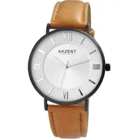 Akzent Exclusive Herrenarmbanduhr mit Kunstlederionsarmband