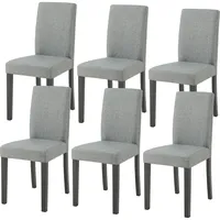 [en.casa] Esszimmerstuhl Hamburg 6er Set Textil Hellgrau