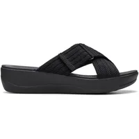 CLARKS Unisex Arla Wave Sandal, Black, 38 EU