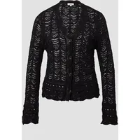 S.Oliver Cardigan aus Ajourstrick mit V-Ausschnitt schwarz 36