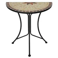 Garden Pleasure Gartentisch AMARILLO braun, ocker, beige halbrund 30,0